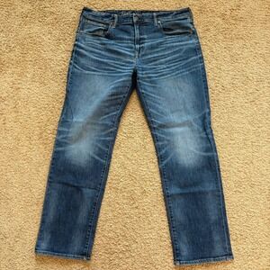 American Eagle Original Straight Airflex+ Jeans Men's‎ 38x32 Blue Denim Pants